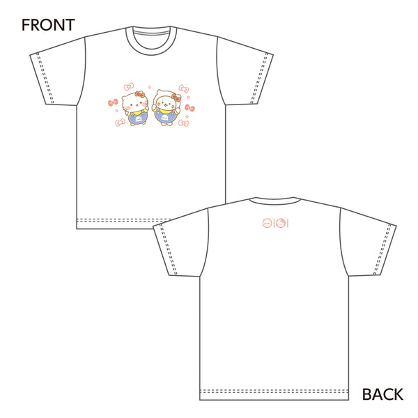 しろたん × サンリオキャラクターズ Tシャツ / しろたん×ハローキティ